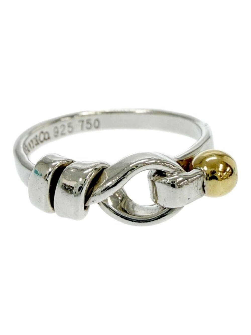Tiffany & Co Silver Gold Hook & Eye Ring